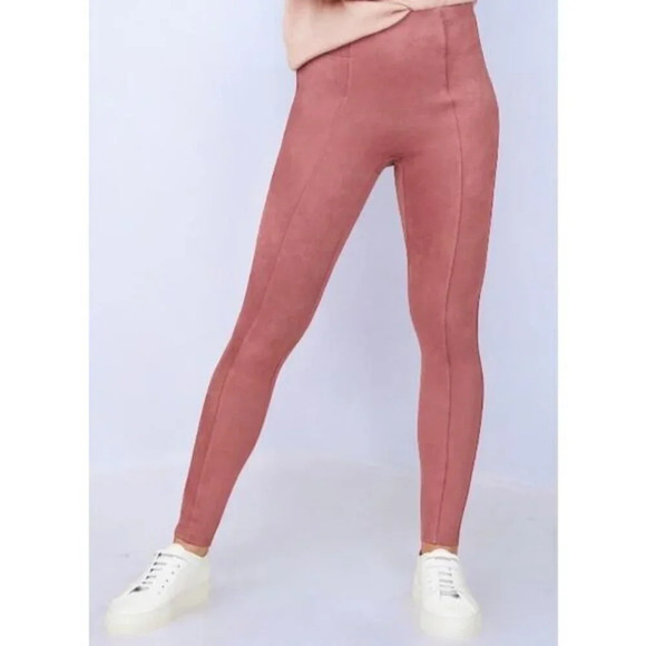 SPANX Pants - SPANX Faux Suede Leggings in Dusty Rose - Size Small